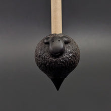 Load image into Gallery viewer, Sheep support spindle in African blackwood and curly maple