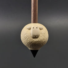 Load image into Gallery viewer, Sheep support spindle in holly and walnut