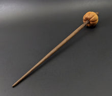 Load image into Gallery viewer, Pumpkin bead spindle in osage orange and walnut