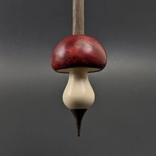 Load image into Gallery viewer, Mushroom support spindle in hand dyed maple burl, holly, and walnut