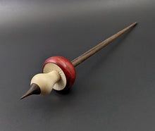 Load image into Gallery viewer, Mushroom support spindle in hand dyed maple burl, holly, and walnut