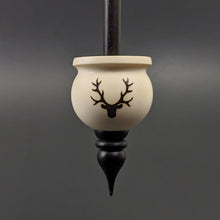 Load image into Gallery viewer, Cauldron spindle in holly and hand dyed walnut