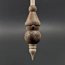 Load image into Gallery viewer, Santa's little helper spindle in walnut and curly maple