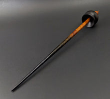 Load image into Gallery viewer, Cauldron spindle in African blackwood and hand dyed curly maple