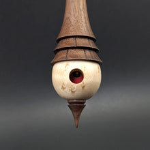 Load image into Gallery viewer, Birdhouse spindle in birdseye maple and walnut