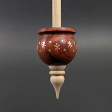 Load image into Gallery viewer, Cauldron spindle in redheart and curly maple