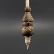 Load image into Gallery viewer, Santa's little helper spindle in walnut and curly maple