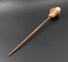 Load image into Gallery viewer, Mushroom support spindle in flame box elder, holly, and walnut
