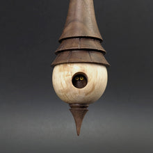 Load image into Gallery viewer, Birdhouse spindle in Karelian birch and walnut