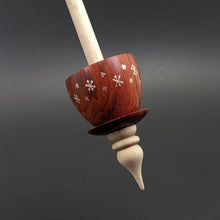 Load image into Gallery viewer, Teacup spindle in redheart and curly maple