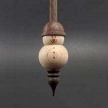 Load image into Gallery viewer, Snowman support spindle in curly maple and walnut