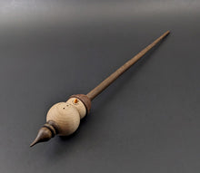 Load image into Gallery viewer, Snowman support spindle in curly maple and walnut