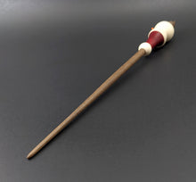 Load image into Gallery viewer, Snowman support spindle in holly, hand dyed curly maple, and walnut