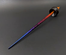 Load image into Gallery viewer, Cauldron spindle in African blackwood and hand dyed curly maple