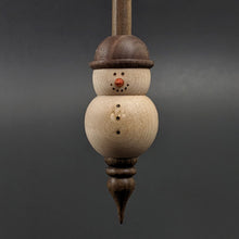 Load image into Gallery viewer, Snowman support spindle in birdseye maple and walnut