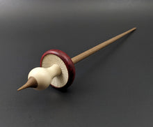 Load image into Gallery viewer, Mushroom support spindle in hand dyed maple burl, holly, and walnut