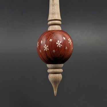 Bead spindle in redheart and curly maple