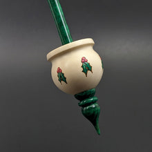 Load image into Gallery viewer, Cauldron spindle in holly and hand dyed curly maple