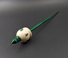 Load image into Gallery viewer, Cauldron spindle in holly and hand dyed curly maple