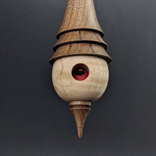Load image into Gallery viewer, Birdhouse spindle in curly maple and walnut (<font color="red"<b>RESERVED</b></font> for Laura)