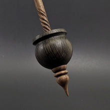 Load image into Gallery viewer, Cauldron spindle in bog oak and walnut (<font color="red"<b>RESERVED</b></font> for Alyssa)