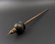 Load image into Gallery viewer, Cauldron spindle in bog oak and walnut (<font color="red"<b>RESERVED</b></font> for Alyssa)