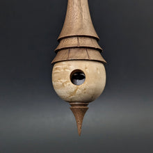 Load image into Gallery viewer, Birdhouse spindle in birdseye maple and walnut