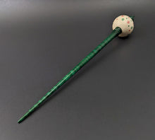 Load image into Gallery viewer, Bead spindle in holly and hand dyed curly maple