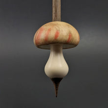 Load image into Gallery viewer, Mushroom support spindle in flame box elder and walnut