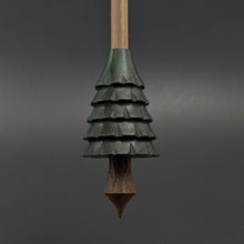 Load image into Gallery viewer, Pine tree spindle in hand dyed walnut and walnut