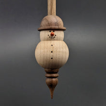 Load image into Gallery viewer, Snowman support spindle in curly maple and walnut