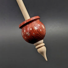 Load image into Gallery viewer, Cauldron spindle in redheart and curly maple