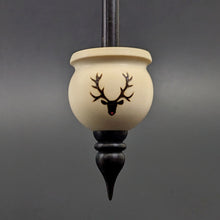 Load image into Gallery viewer, Cauldron spindle in holly and hand dyed walnut