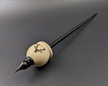 Load image into Gallery viewer, Cauldron spindle in holly and hand dyed walnut