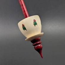 Load image into Gallery viewer, Teacup spindle in holly and hand dyed curly maple