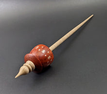 Load image into Gallery viewer, Teacup spindle in redheart and curly maple
