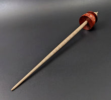 Load image into Gallery viewer, Teacup spindle in redheart and curly maple
