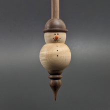 Load image into Gallery viewer, Snowman support spindle in curly maple and walnut