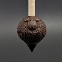 Load image into Gallery viewer, Sheep support spindle in walnut and curly maple