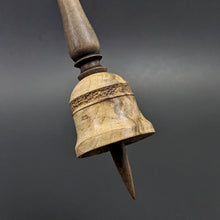 Load image into Gallery viewer, Bell support spindle in spalted maple and walnut