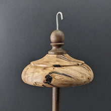 Load image into Gallery viewer, Drop spindle in maple burl and walnut