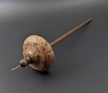 Load image into Gallery viewer, Drop spindle in maple burl and walnut