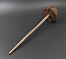Load image into Gallery viewer, Toadstool stump drop spindle in walnut and curly maple