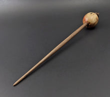 Load image into Gallery viewer, Egg bead spindle in flame box elder and walnut
