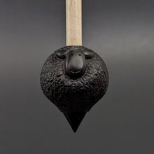 Load image into Gallery viewer, Sheep support spindle in African blackwood and curly maple