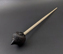 Load image into Gallery viewer, Sheep support spindle in African blackwood and curly maple