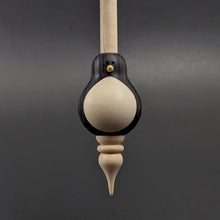 Load image into Gallery viewer, Bird bead spindle in frogwood, holly, and curly maple