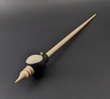Load image into Gallery viewer, Bird bead spindle in frogwood, holly, and curly maple