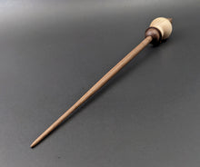 Load image into Gallery viewer, Snowman support spindle in curly maple and walnut
