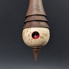 Load image into Gallery viewer, Birdhouse spindle in birdseye maple and walnut
